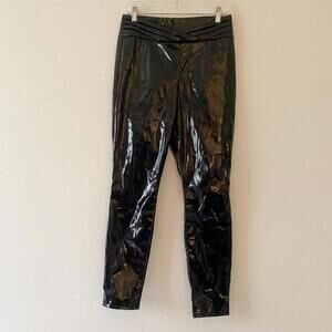 RtA black patent high waisted pants